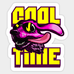 cool time dog Sticker